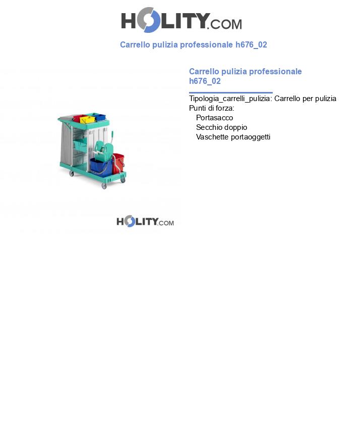 Carrello pulizia professionale h676_02