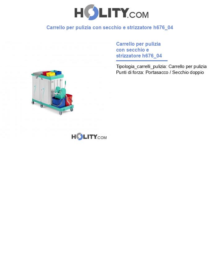 Carrello per pulizia con secchio e strizzatore h676_04