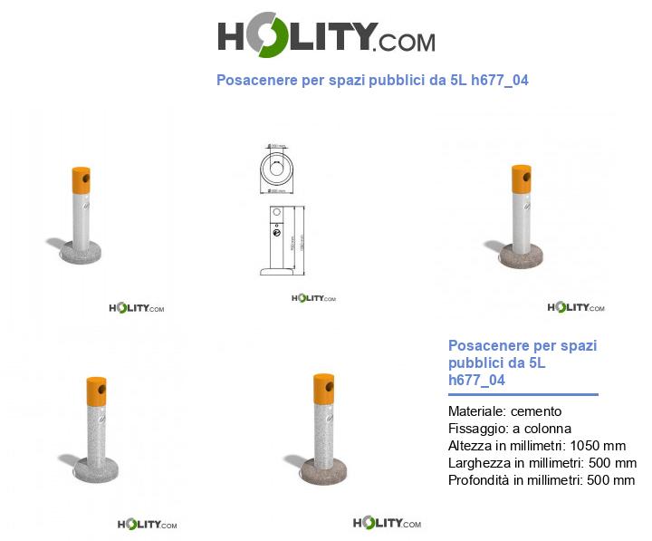 Posacenere per spazi pubblici da 5L h677_04