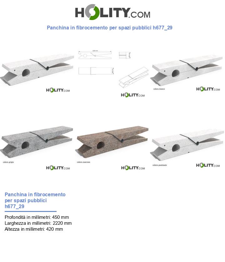 Panchina in fibrocemento per spazi pubblici h677_29