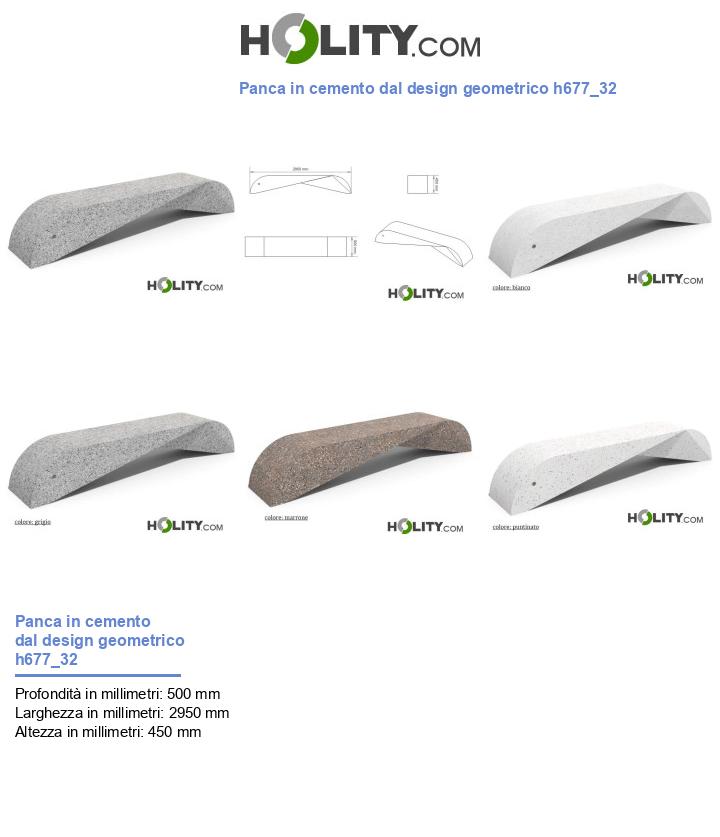 Panca in cemento dal design geometrico h677_32