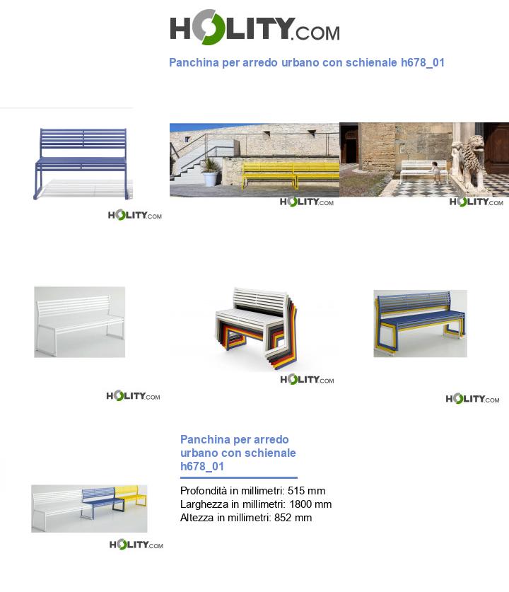 Panchina per arredo urbano con schienale h678_01