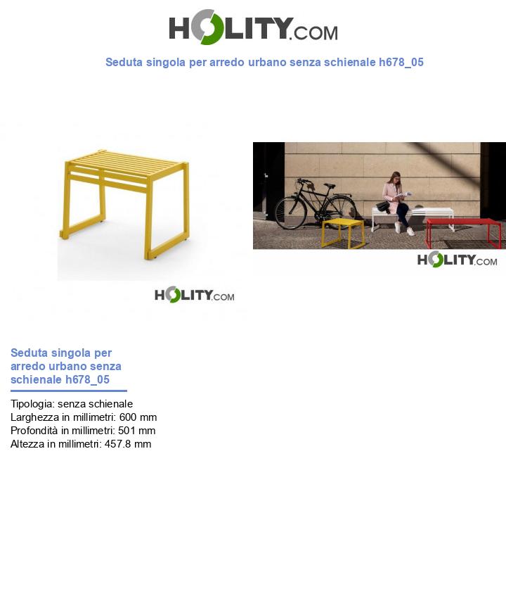Seduta singola per arredo urbano senza schienale h678_05