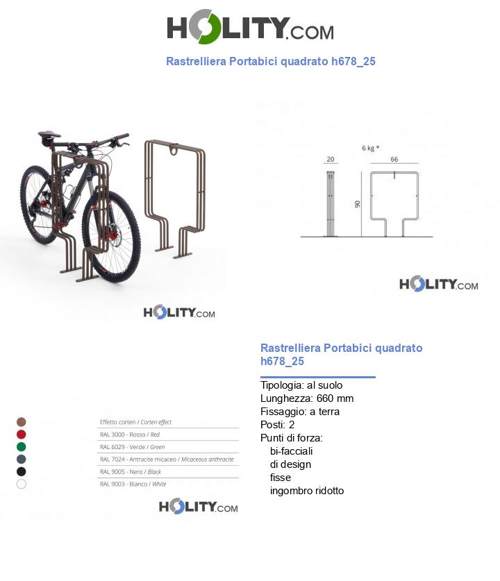 Rastrelliera Portabici quadrato h678_25