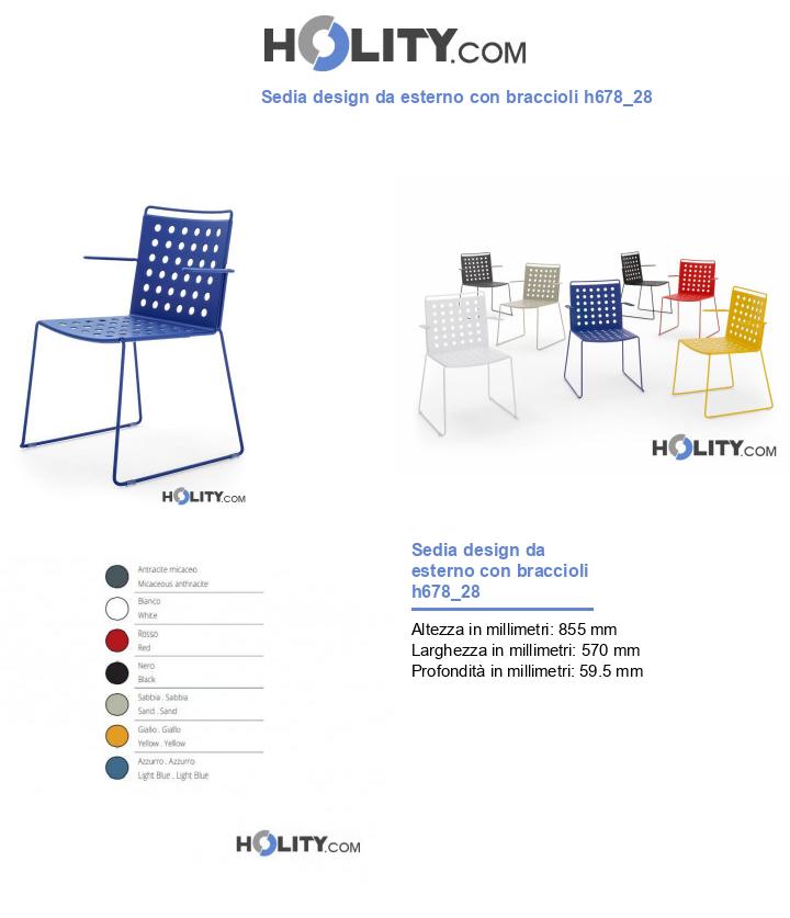 Sedia design da esterno con braccioli h678_28