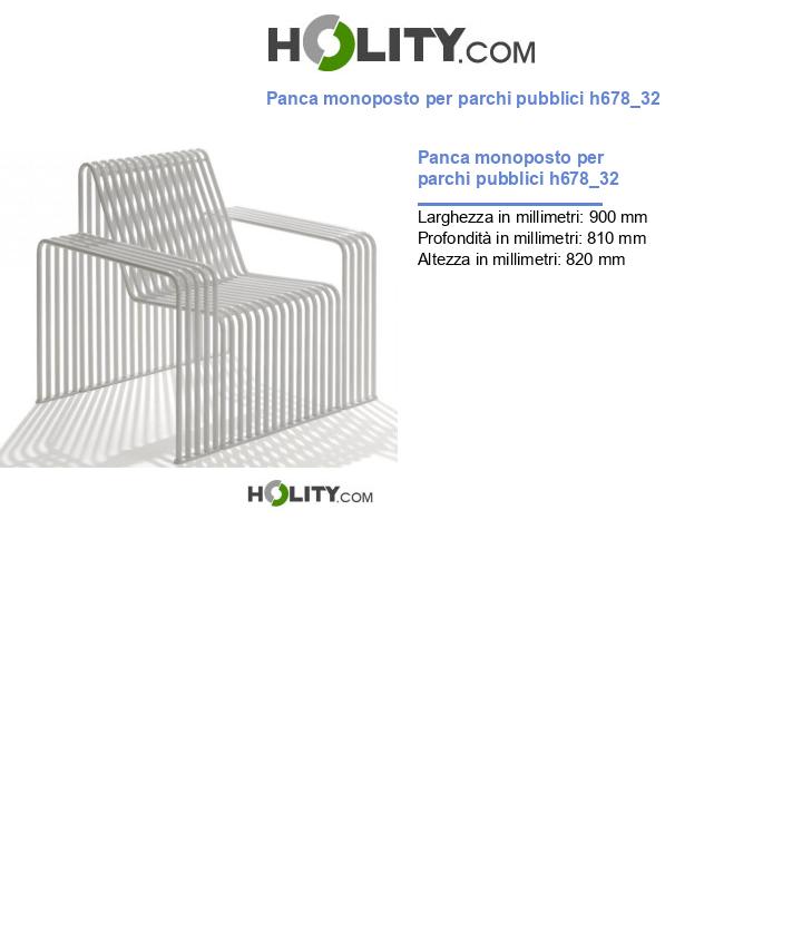 Panca monoposto per parchi pubblici h678_32