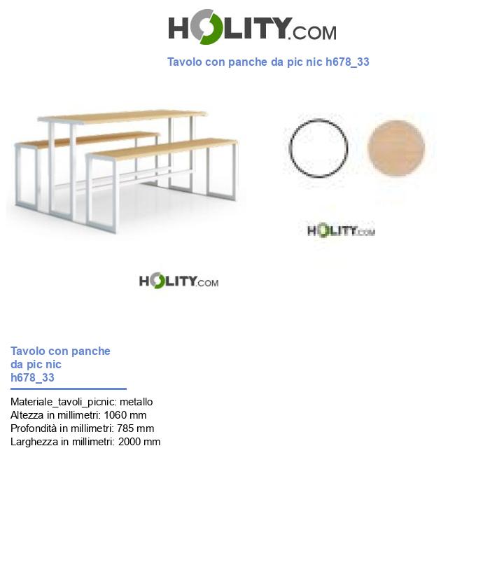 Tavolo con panche da pic nic h678_33