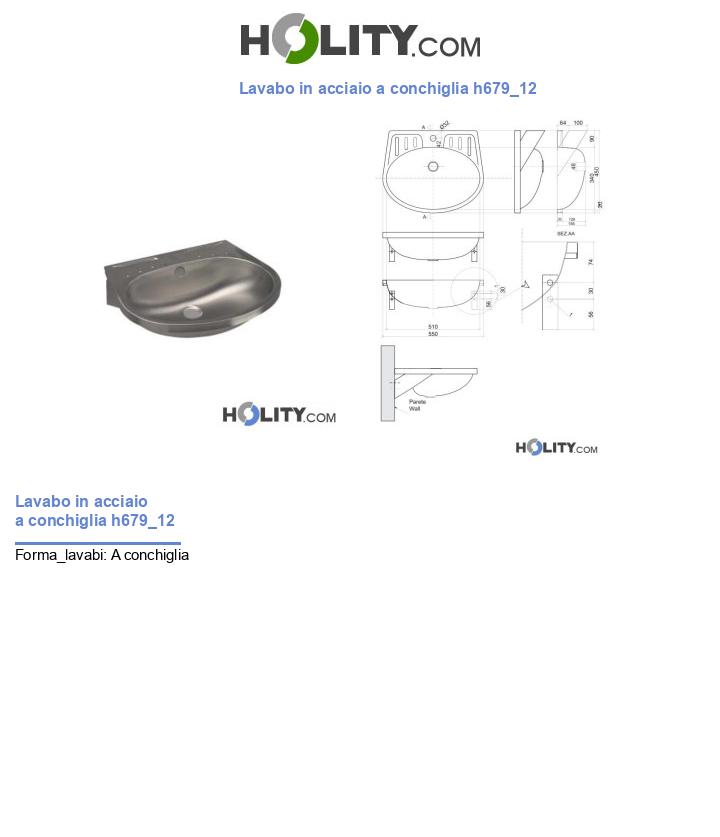 Lavabo in acciaio a conchiglia h679_12