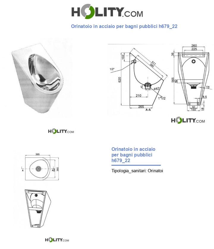 Orinatoio in acciaio per bagni pubblici h679_22