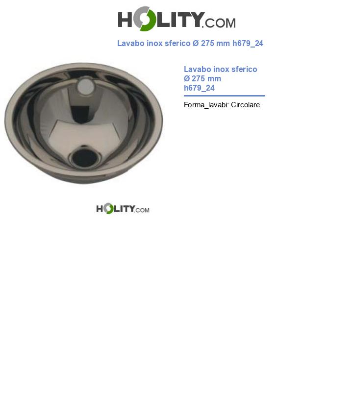 Lavabo inox sferico Ø 275 mm h679_24