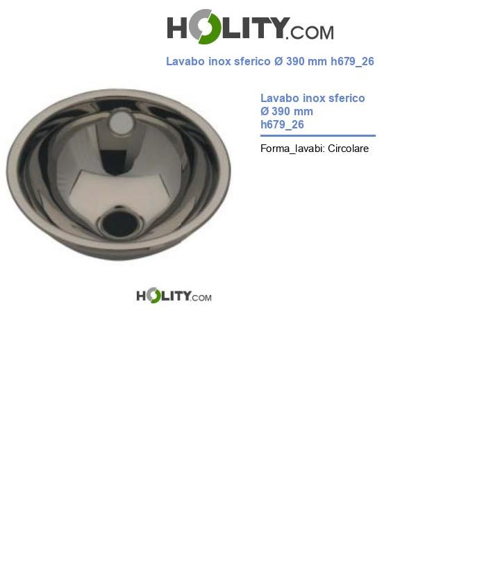Lavabo inox sferico Ø 320 mm h679_26