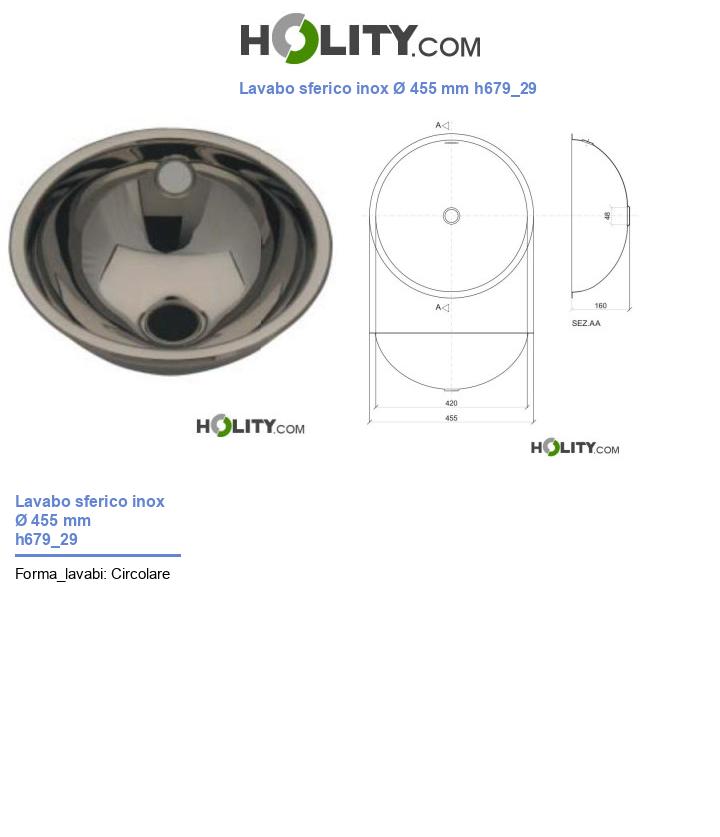 Lavabo sferico inox Ø 455 mm h679_29
