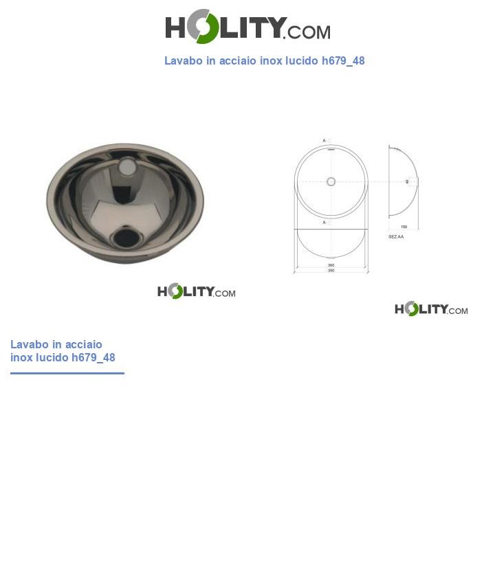 Lavabo in acciaio inox lucido h679_48