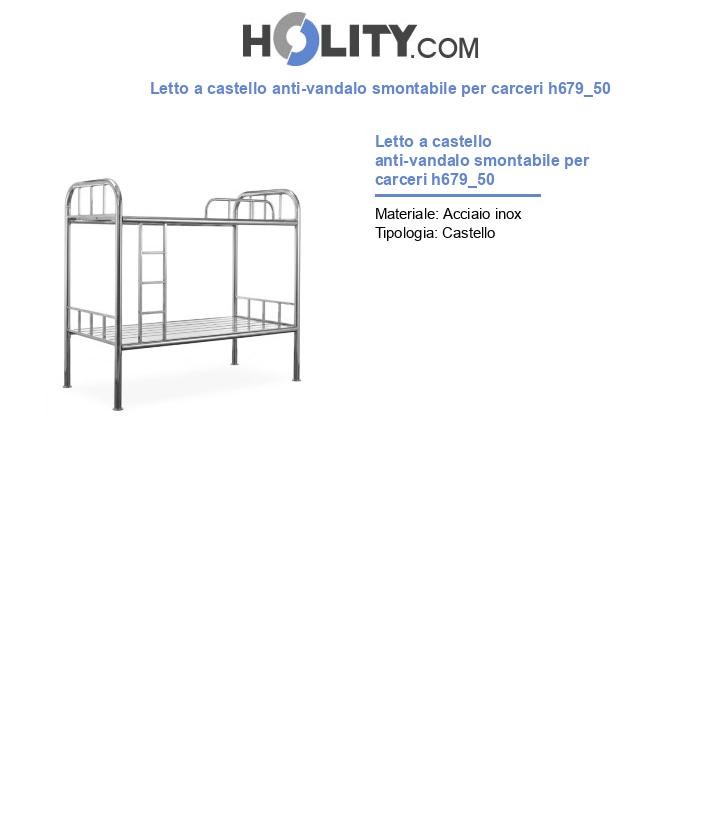 Letto a castello anti-vandalo smontabile per carceri h679_50