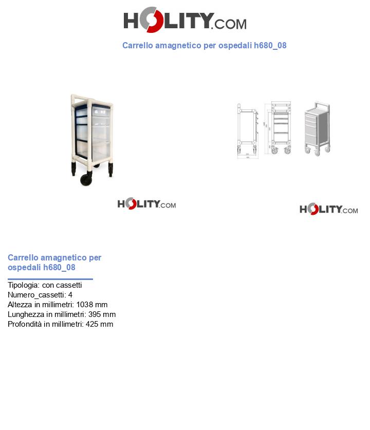 Carrello amagnetico per ospedali h680_08