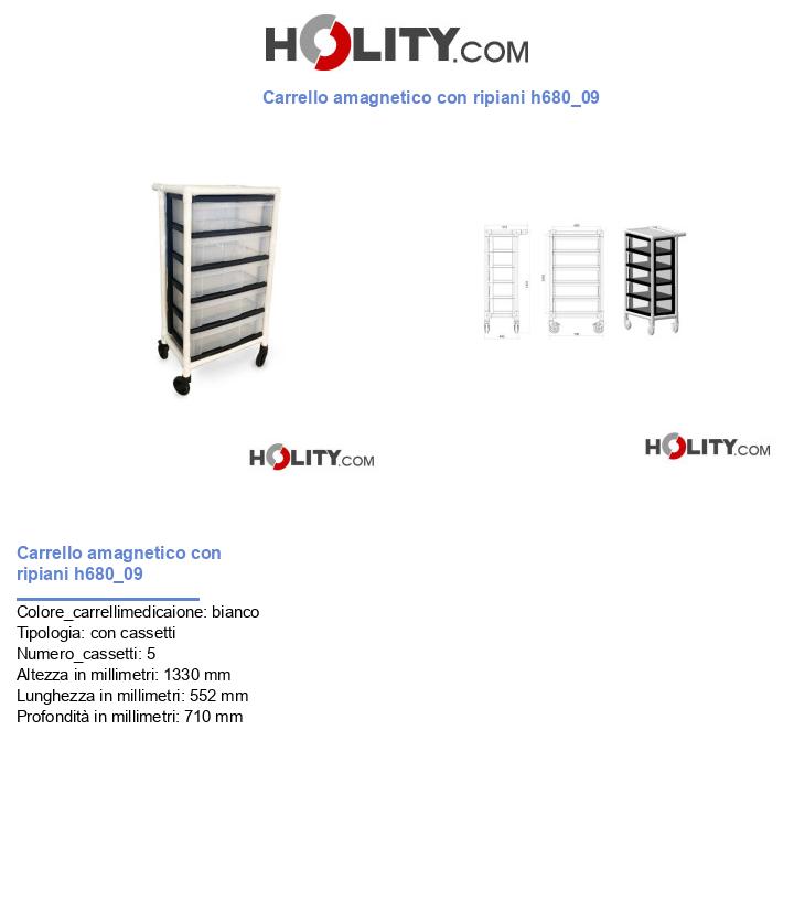 Carrello amagnetico con ripiani h680_09