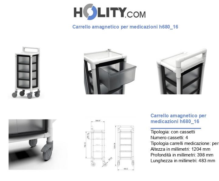 Carrello amagnetico per medicazioni h680_16