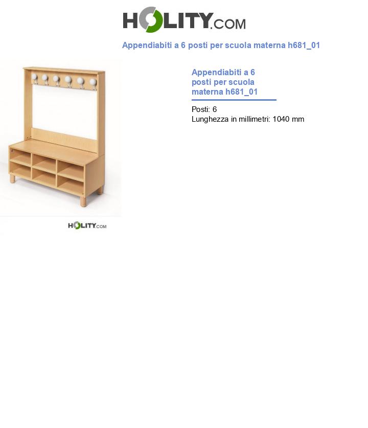 Appendiabiti a 6 posti per scuola materna h681_01