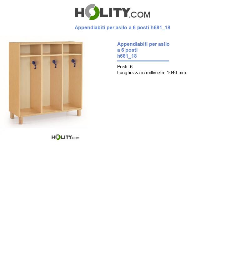 Appendiabiti per asilo a 6 posti h681_18