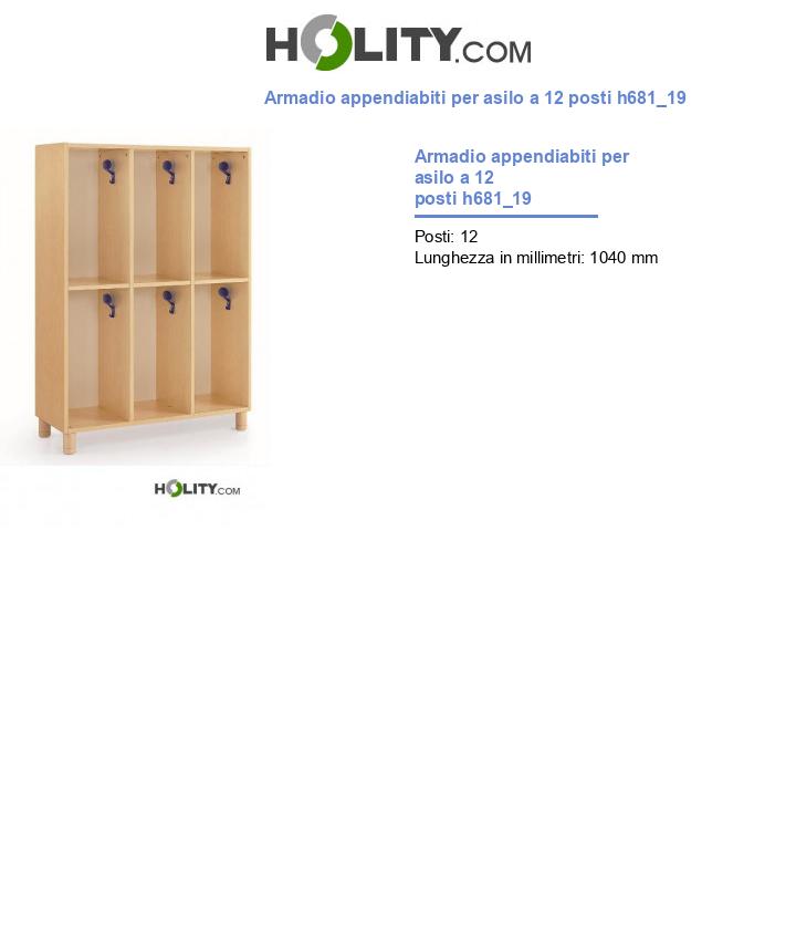 Armadio appendiabiti per asilo a 12 posti h681_19