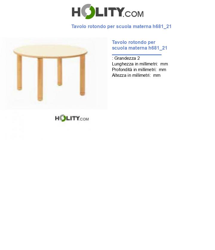 Tavolo rotondo per scuola materna h681_21