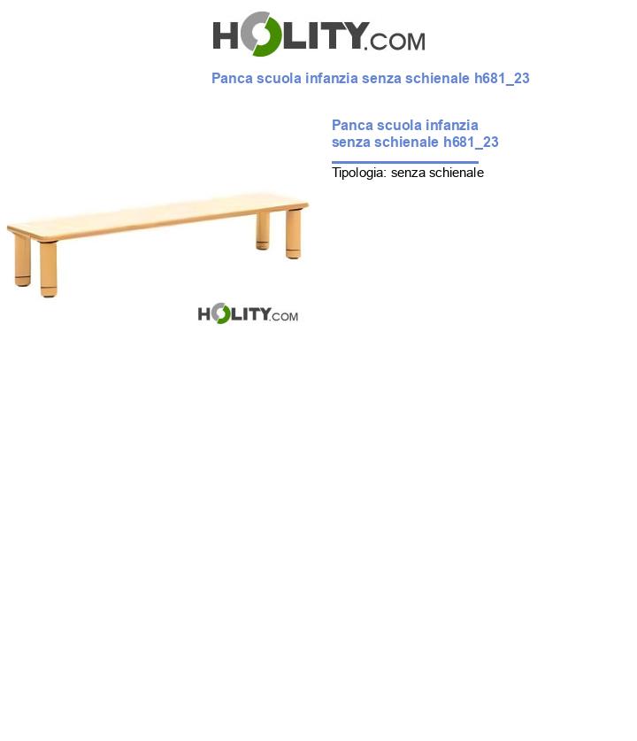 Panca scuola infanzia senza schienale h681_23