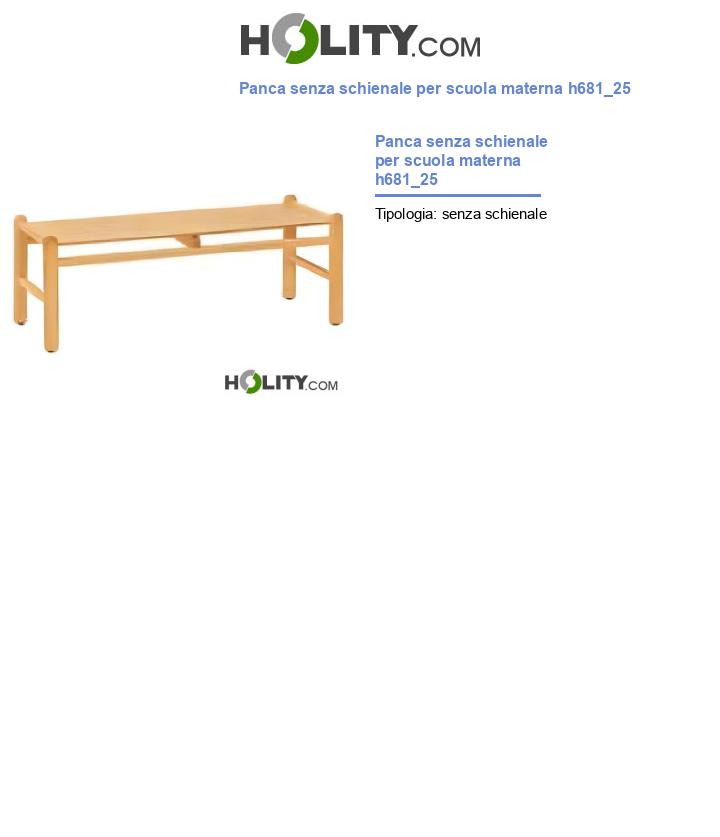 Panca senza schienale per scuola materna h681_25