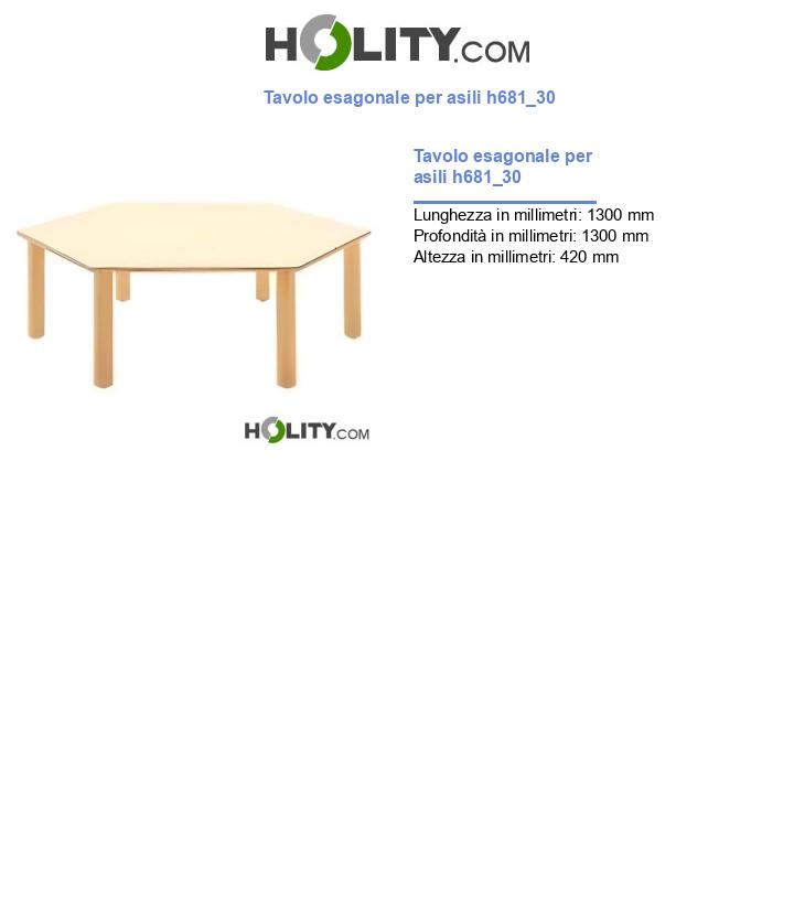 Tavolo esagonale per asili h681_30