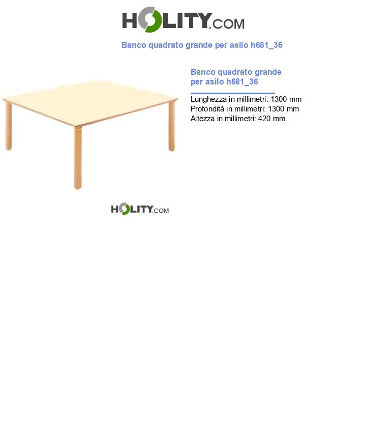 Banco quadrato grande per asilo h681_36