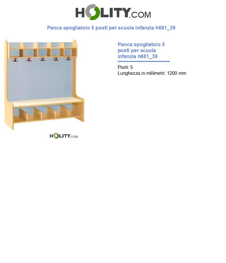 Panca spogliatoio 5 posti per scuola infanzia h681_39
