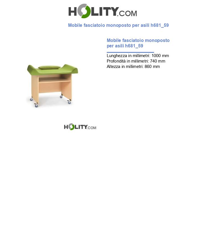 Mobile fasciatoio monoposto per asili h681_59