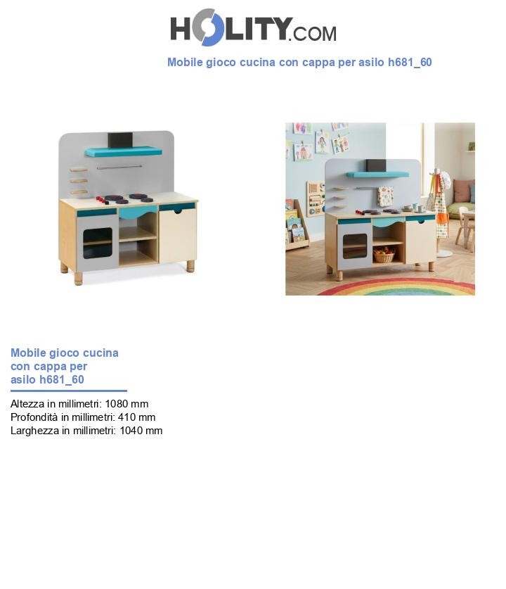Mobile gioco cucina con cappa per asilo h681_60