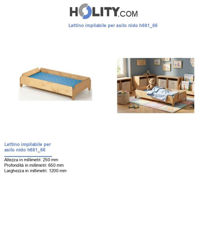 Lettino impilabile per asilo nido h681_66