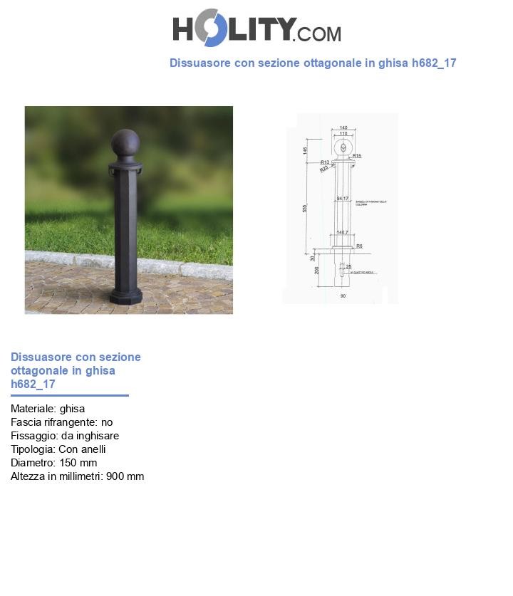 Dissuasore con sezione ottagonale in ghisa h682_17