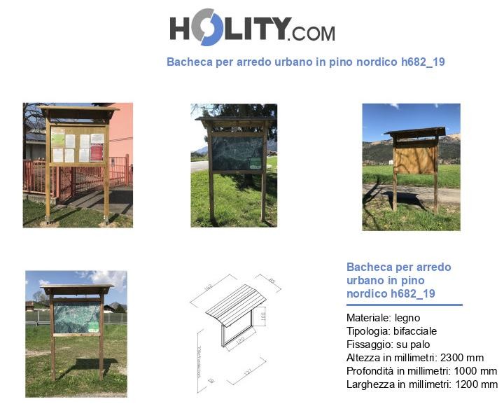 Bacheca per arredo urbano in pino nordico h682_19
