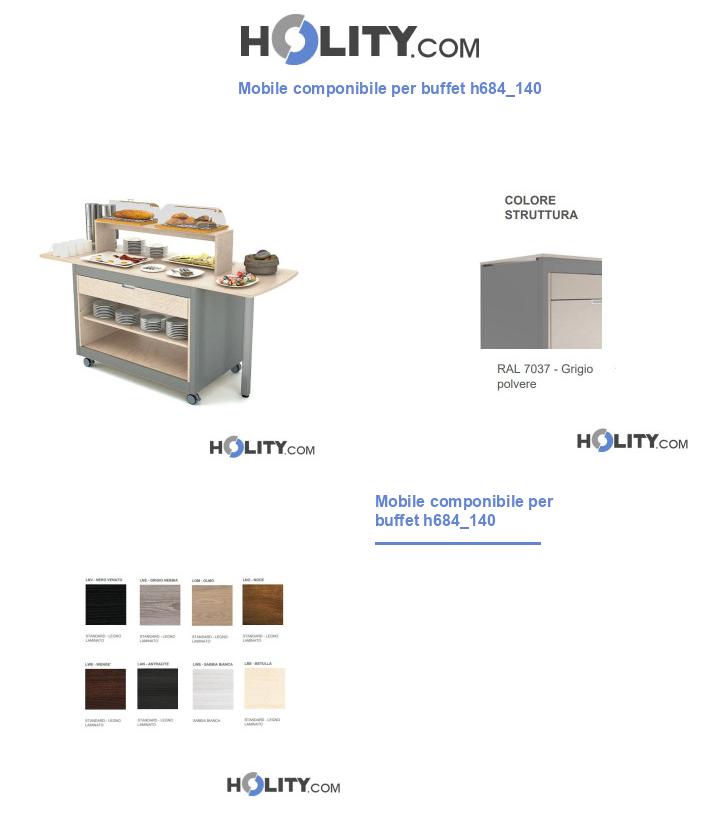 Mobile componibile per buffet h684_140