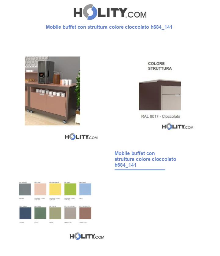 Mobile buffet con struttura colore cioccolato h684_141
