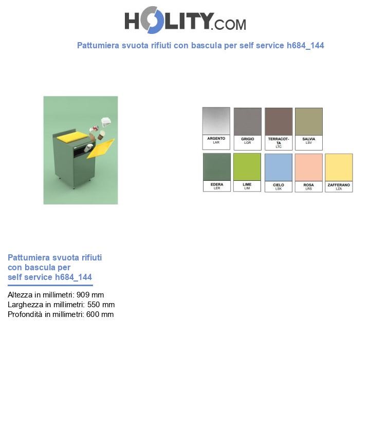 Pattumiera svuota rifiuti con bascula per self service h684_144