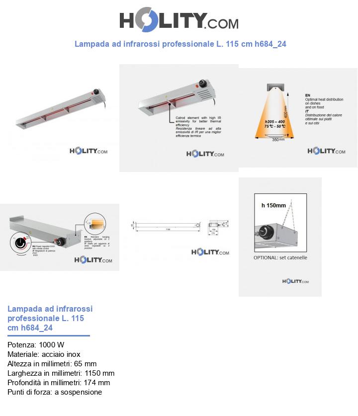 Lampada ad infrarossi professionale L. 115 cm h684_24