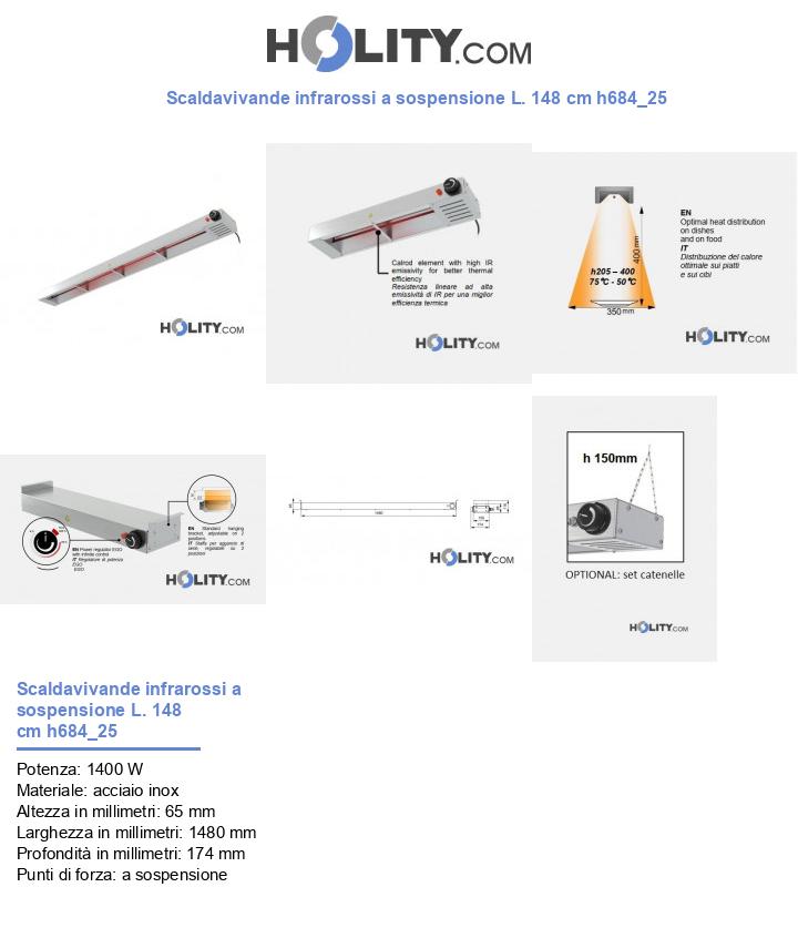 Scaldavivande infrarossi a sospensione L. 148 cm h684_25