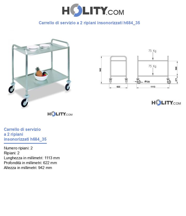 Carrello di servizio a 2 ripiani insonorizzati h684_35