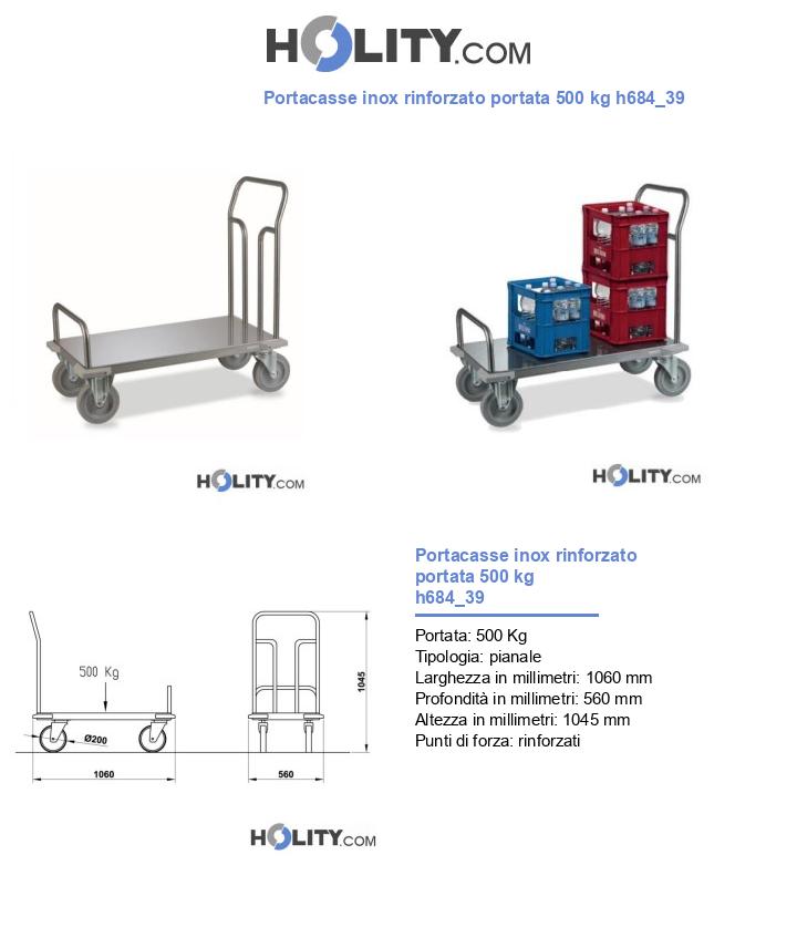 Portacasse inox rinforzato portata 500 kg h684_39