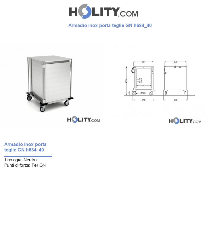 Armadio inox porta teglie GN h684_40