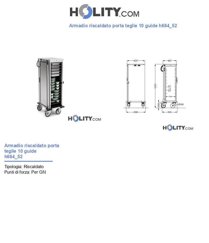 Armadio riscaldato porta teglie 10 guide h684_52