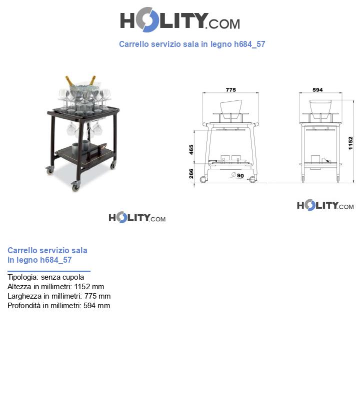Carrello servizio sala in legno h684_57