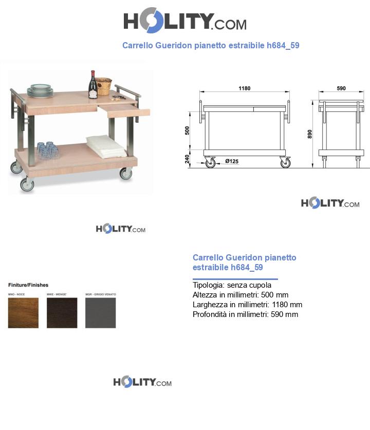 Carrello Gueridon pianetto estraibile h684_59