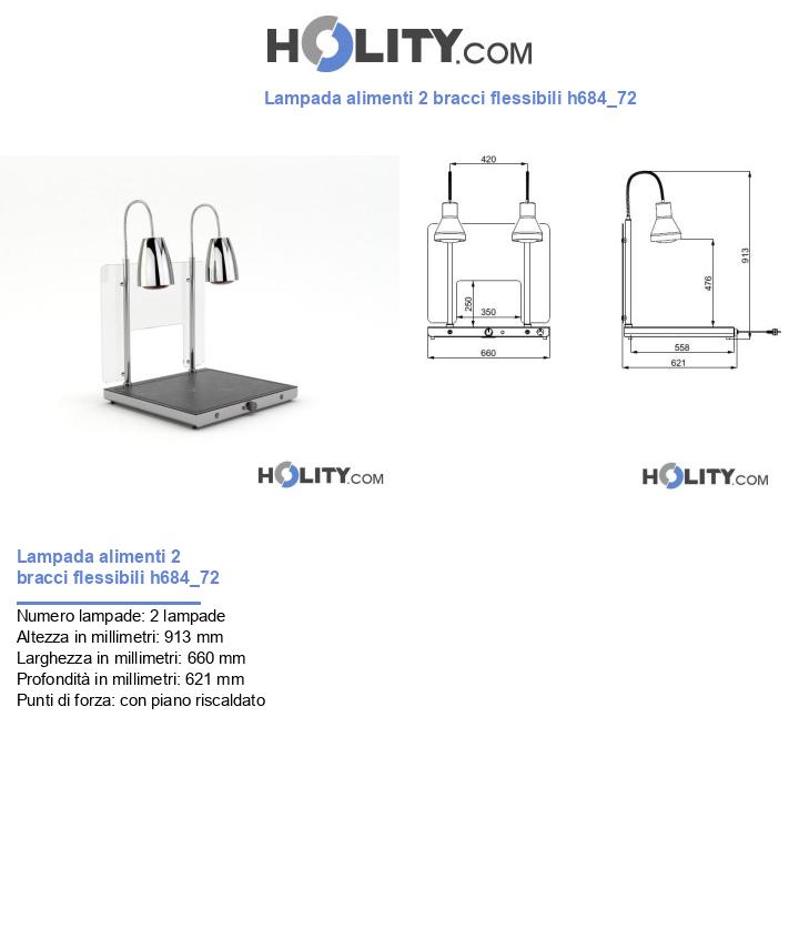 Lampada alimenti 2 bracci flessibili h684_72
