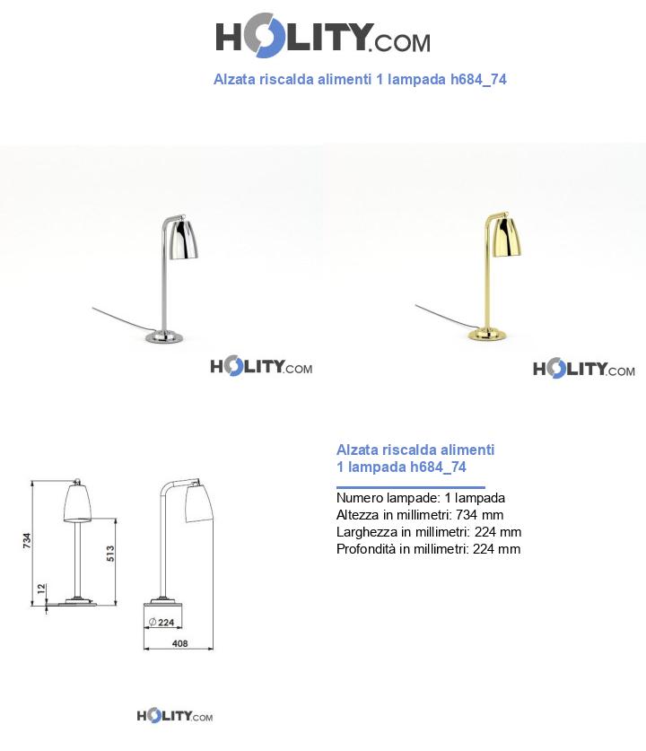 Alzata riscalda alimenti 1 lampada h684_74
