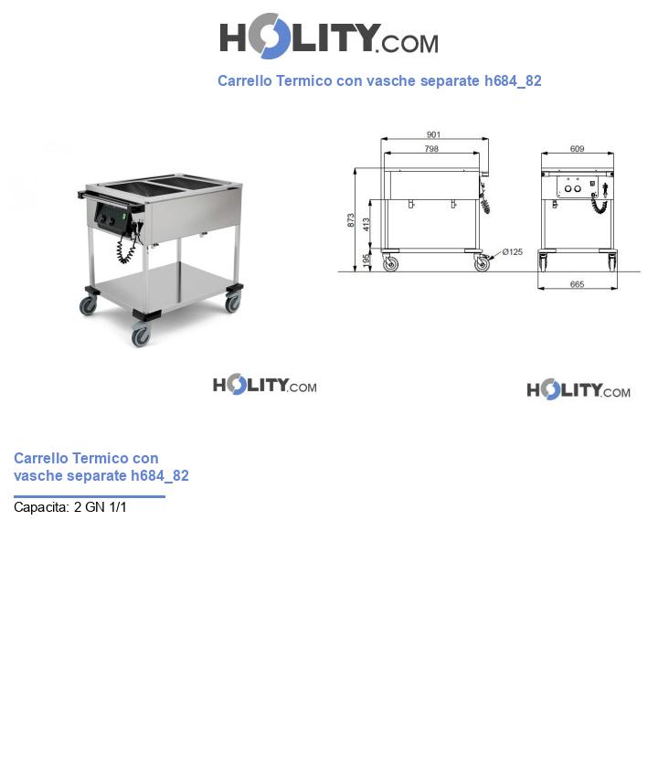Carrello Termico con vasche separate h684_82