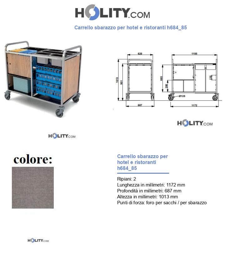 Carrello sbarazzo per hotel e ristoranti h684_85